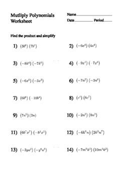 multiplying monomials and binomials worksheet answers